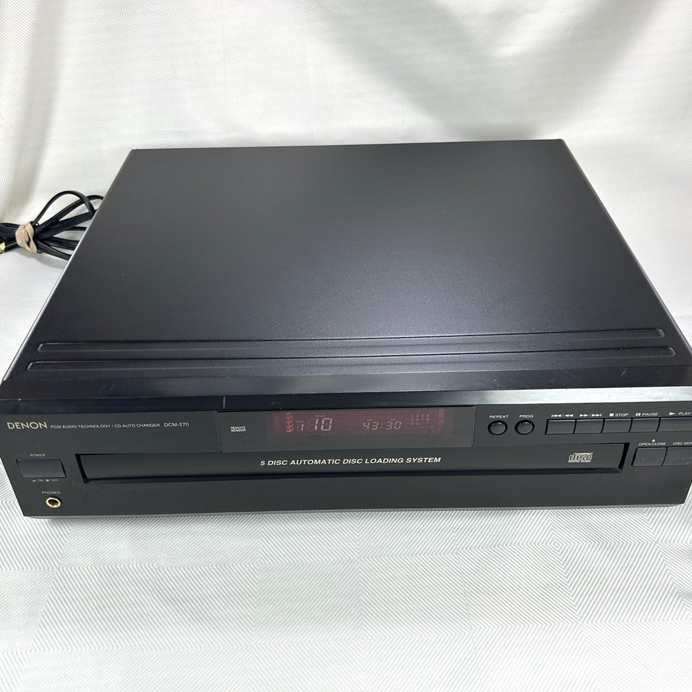 Denon DCM-270 5-Disc CD Carousal Changer / Player Fully Tested Works - No Remote
